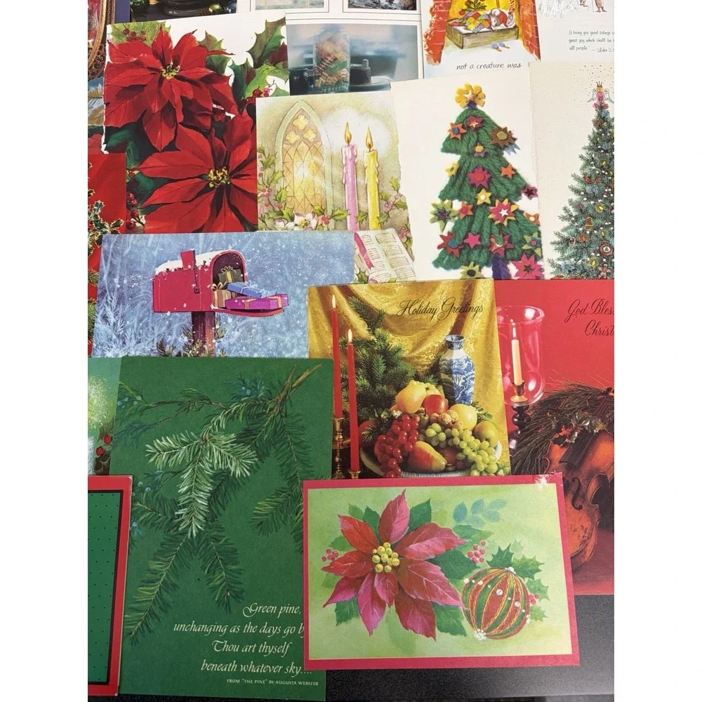 Vintage Christmas Cards Fronts ONLY Traditional Scrapbooking Decoupage Lot 50+